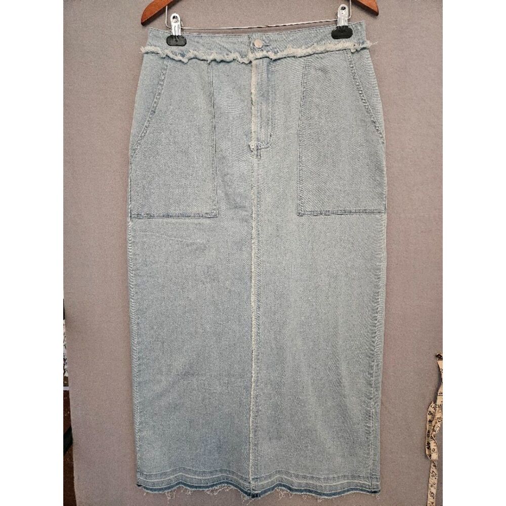 Blank light wash denim skirt